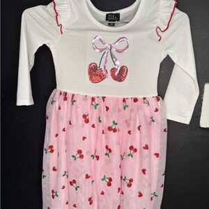 Lilt White and Pink Cherry Dress